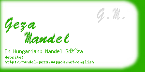 geza mandel business card